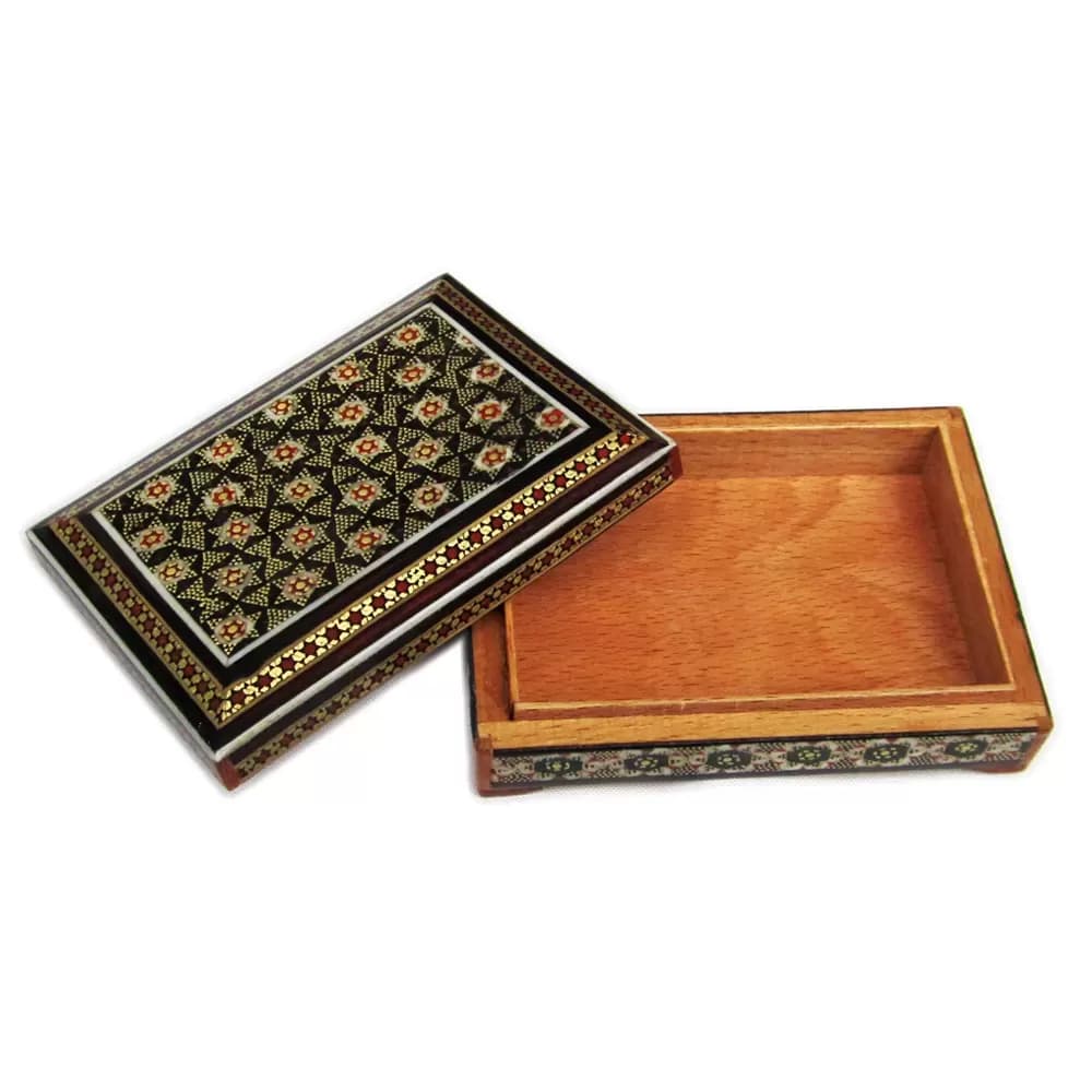 جعبه خاتم کاری (جاپاسوری یا جاکارتی) مدل درب جدا — تصویر ۲