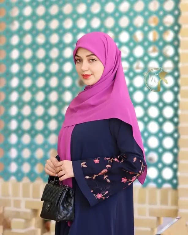 روسری حریرکرپ کشدار / بدون کش ارکیده — تصویر ۳