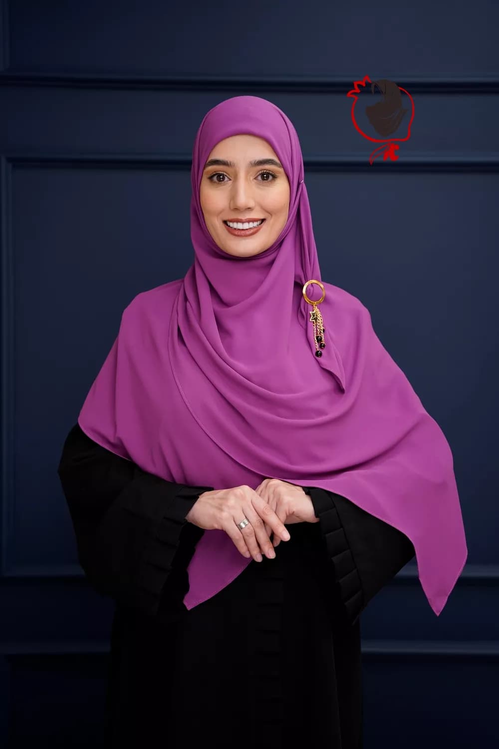 روسری حریرکرپ کشدار / بدون کش ارکیده
