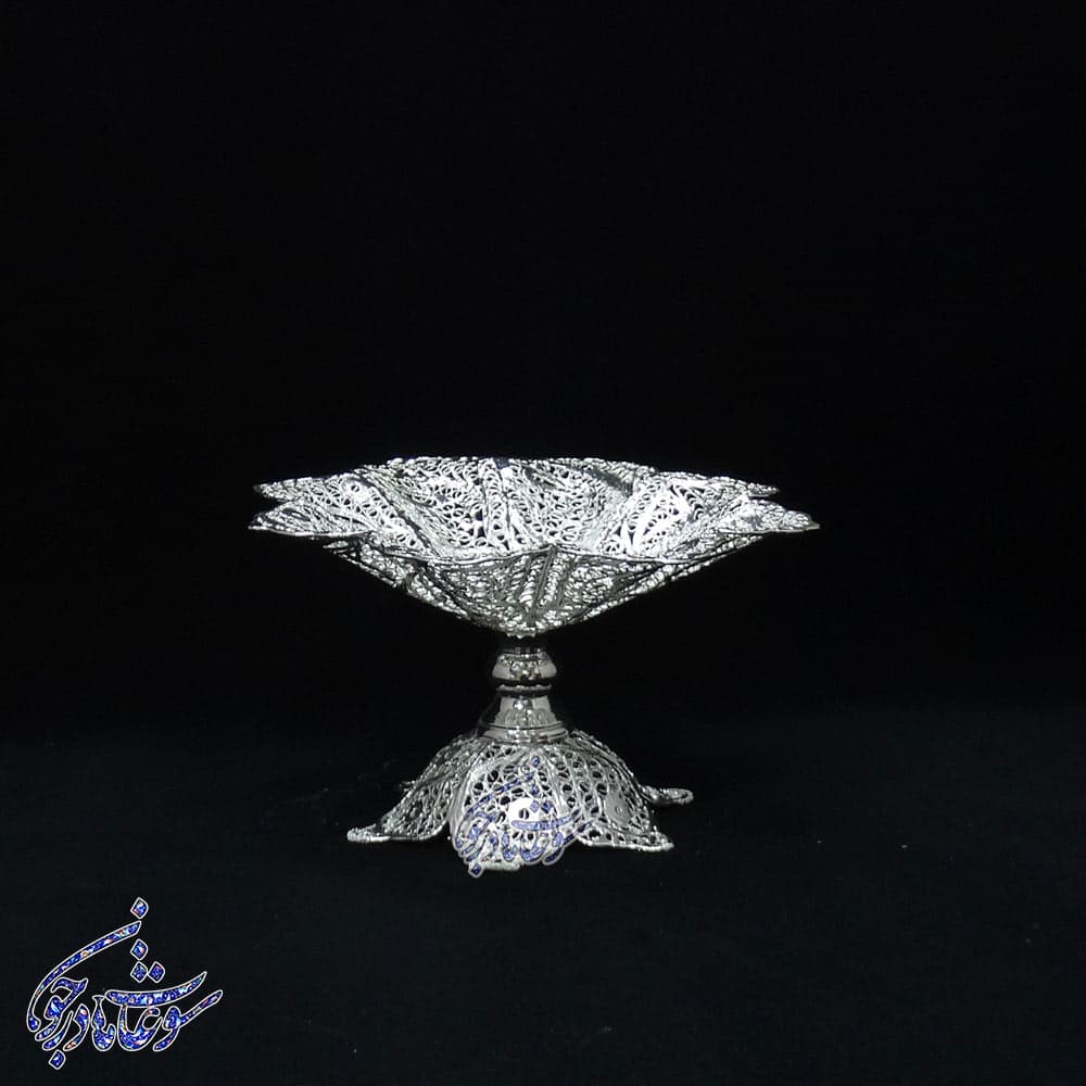 شیرینی خوری ملیله کاری مدل قلدار — تصویر ۵