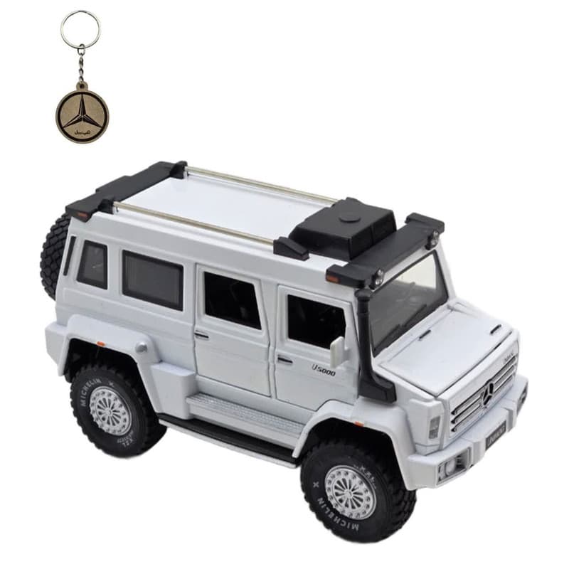 ماکت ماشین ناب سل مدل بنز یونیماگ فلزی موزیکال چراغدار عقب کش همراه با جاسوییچی MERCEDES BENZ UNIMOG U5000 — تصویر ۸