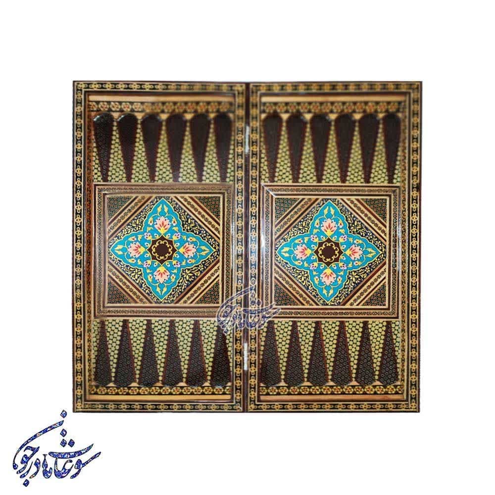 تخته نرد و شطرنج خاتم طرح تذهیب — تصویر ۲