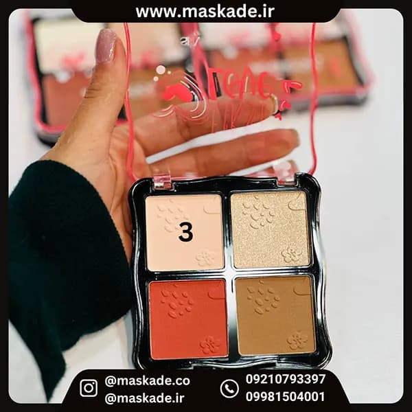 پالت هایلایتر ۴ رنگ — تصویر ۳