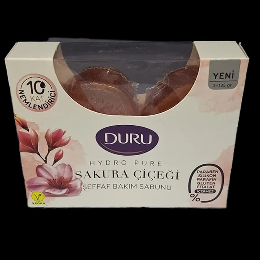 صابون شفاف مراقبتی دورو (Hydro Pure) 135 گرمی با رایحه شکوفه ساکورا بسته 2 عددی