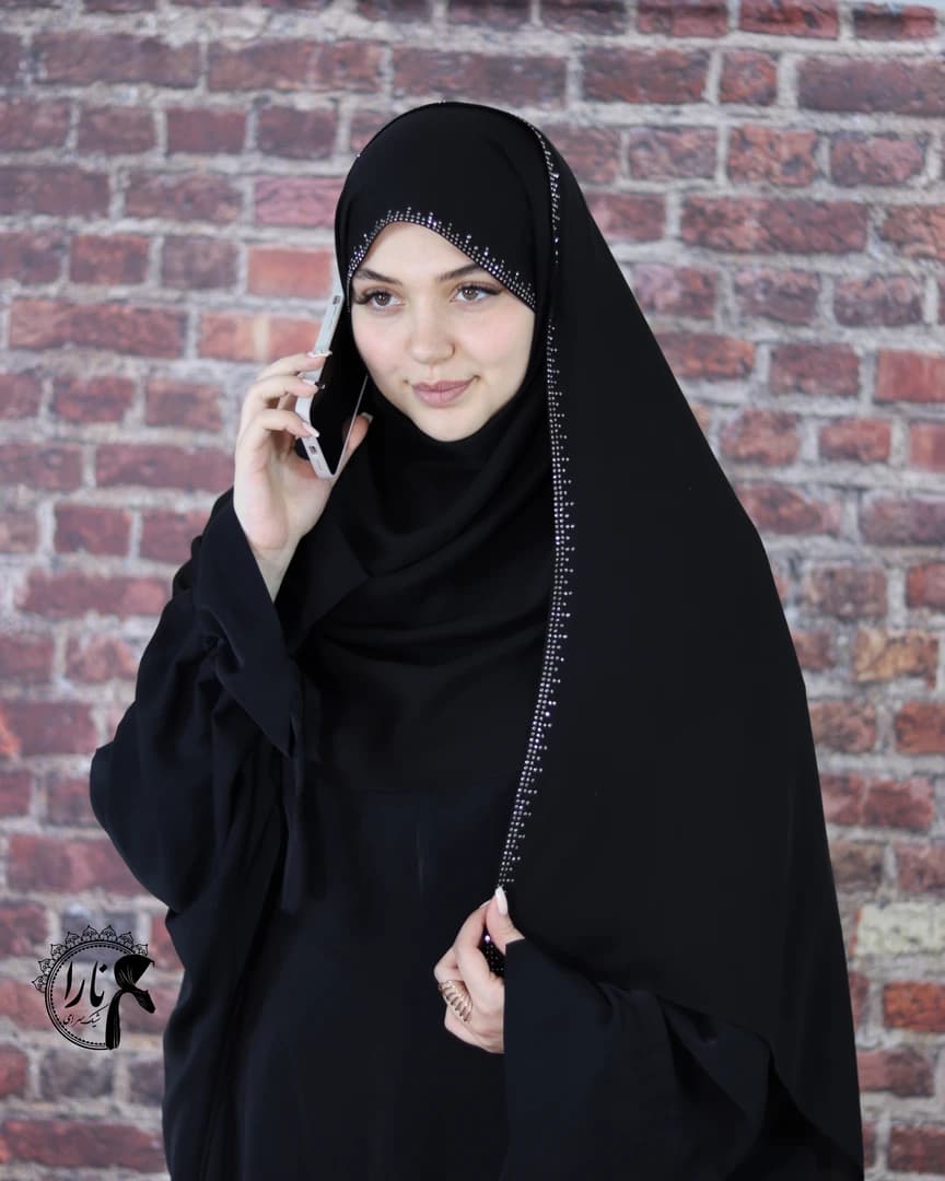 شال مشکی مجلسی نگیندار