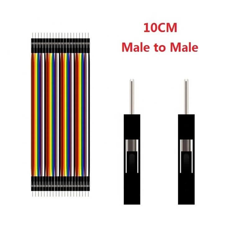 کابل فلت سیم جامپر 40 رشته رنگی دوسر نری 10 سانتیمتر | flat cable male to male (10cm)
