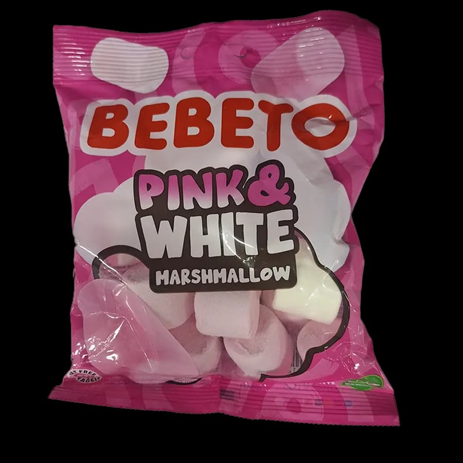 مارشمالو ببتو مدل سفید و صورتی (pink & white) 60 گرمی