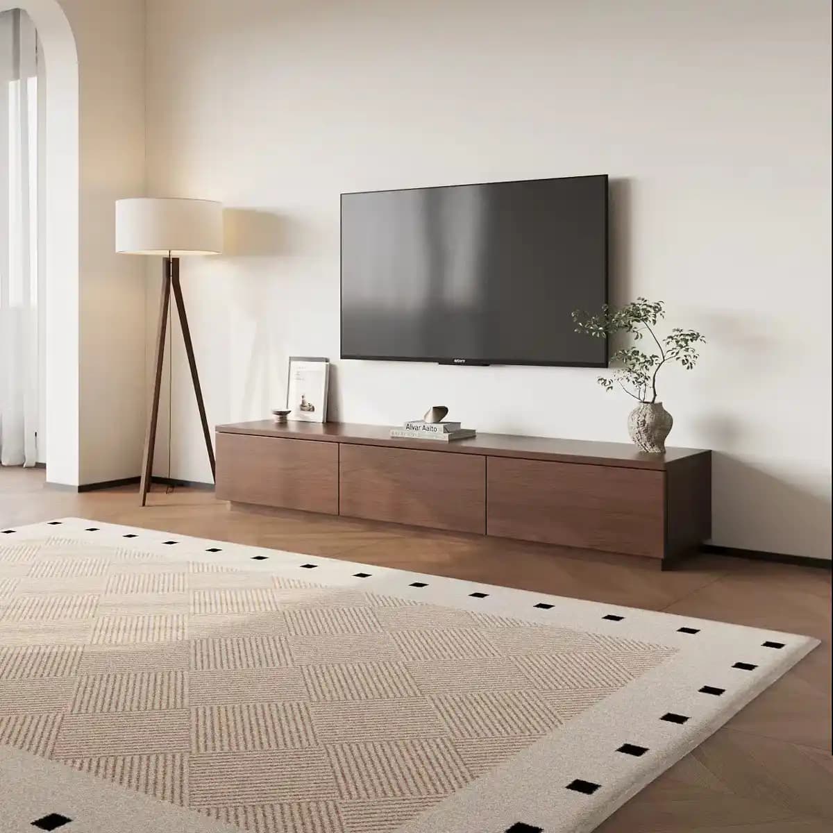 میز تلویزیون کمجا چوبی مدل لیام