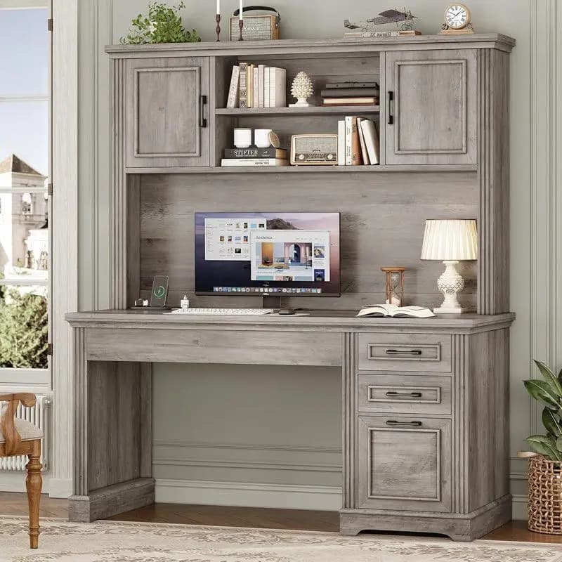 میز تحریر کتابخانه دار بزرگ مدل تاج دار