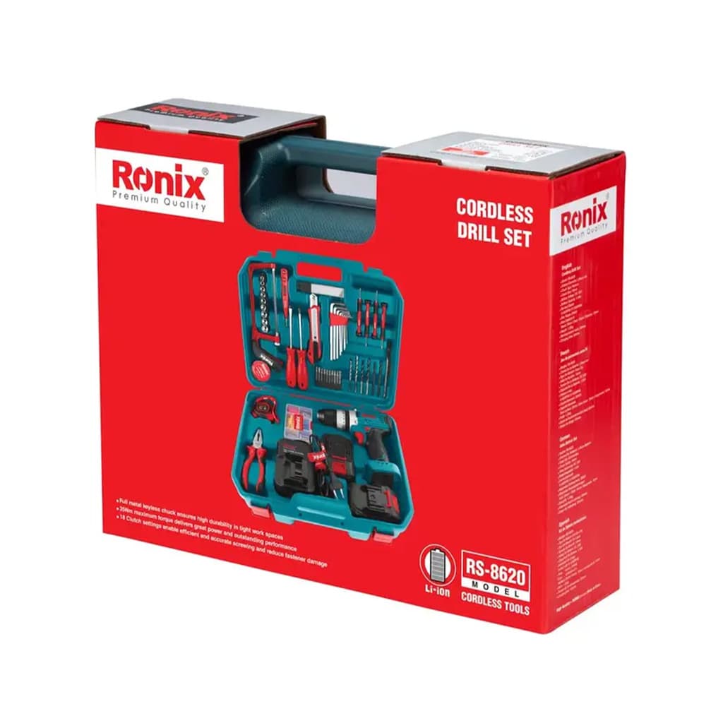 کیت دریل شارژی 20 ولت 53 پارچه رونیکس RS-8620 — تصویر ۸