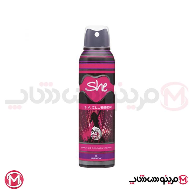 اسپری دئودورانت زنانه شی Clubber حجم 150 میل — تصویر ۲