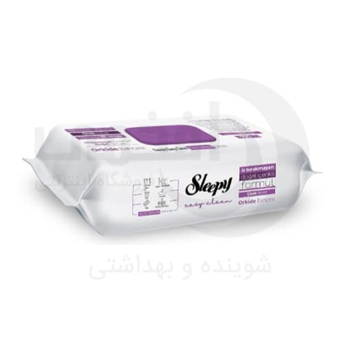 دستمال مرطوب اسلیپی بسته100عددی چندمنظوره مدل گل ارکیده Sleepy