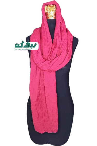 شال زرشکی پلیسه زنانه دست دوم