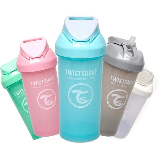 لیوان نی دار کودک تویست شیک Twistshake مدل 360 میلیلیتر خاکستری مرواریدی — تصویر ۴