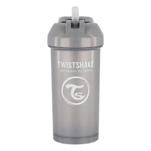 لیوان نی دار کودک تویست شیک Twistshake مدل 360 میلی‌لیتر خاکستری مرواریدی