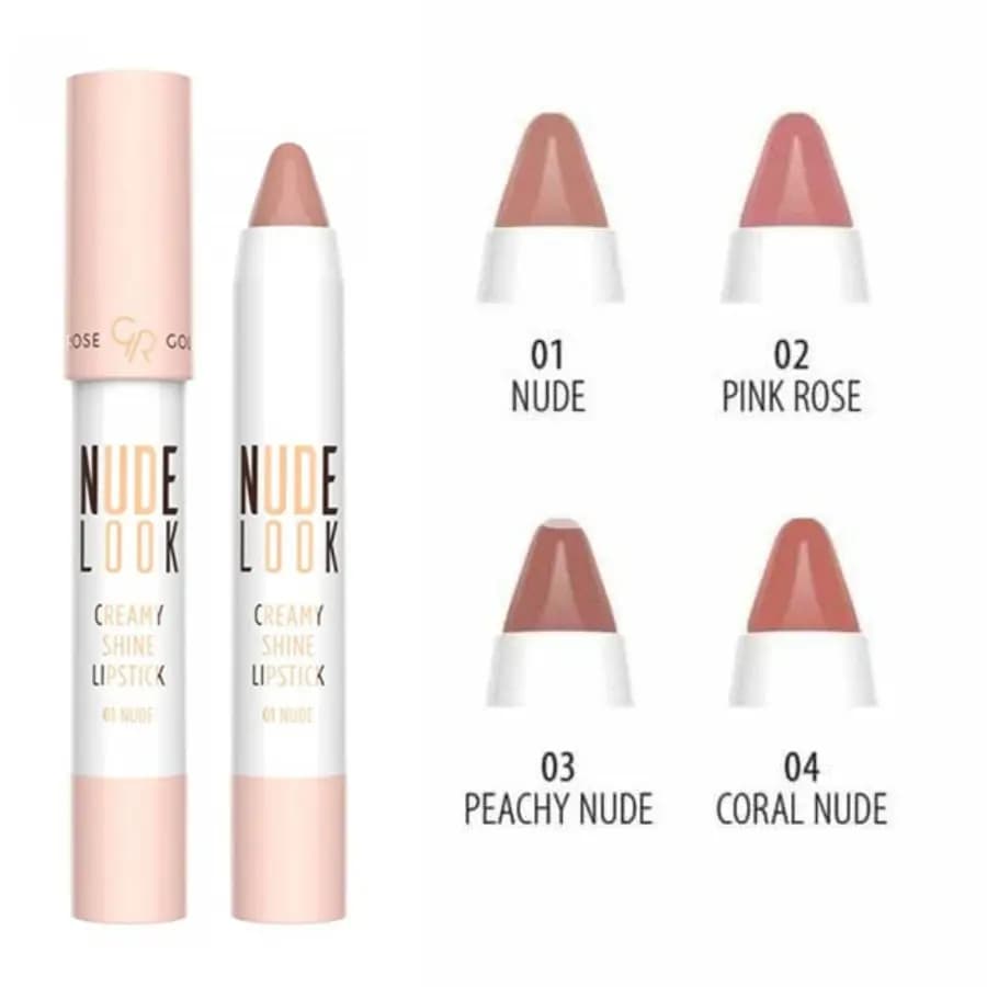 رژ لب مدادی براق کرمی NUDE LOOK گلدن رز — تصویر ۴