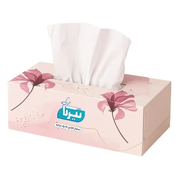 دستمال کاغذی جعبه ای تیرکا 150 برگ 2 لایه