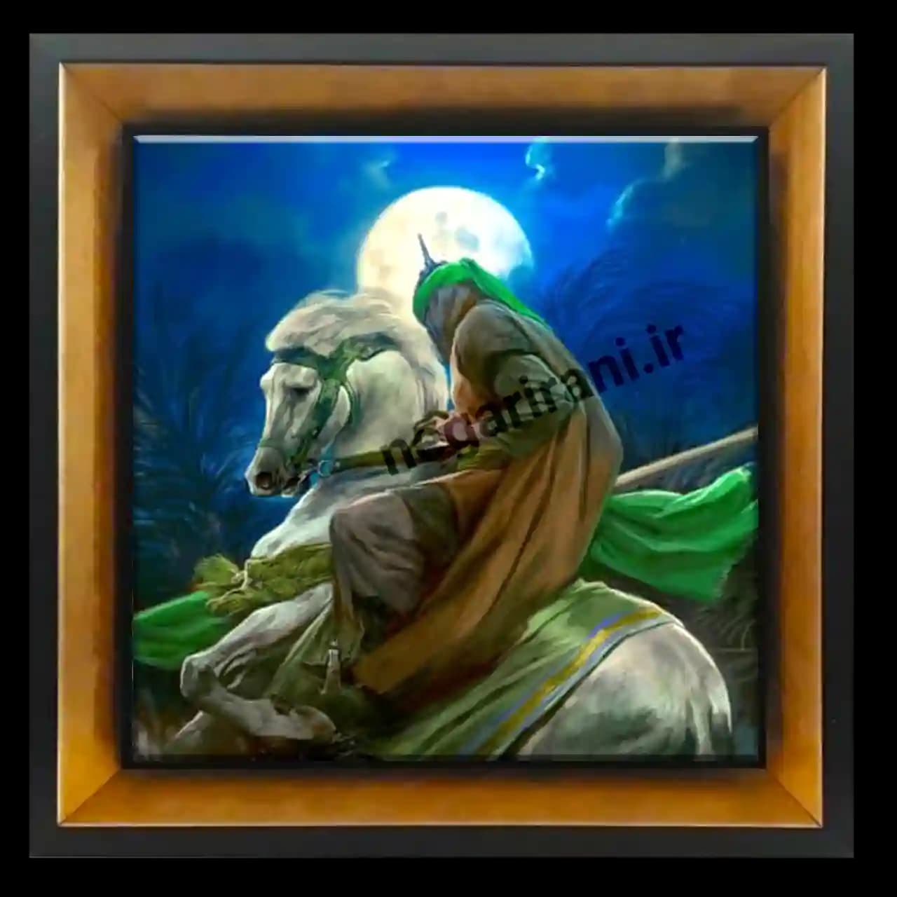 تابلو کاشی تمثال قمر بنی هاشم مدل 2X 41