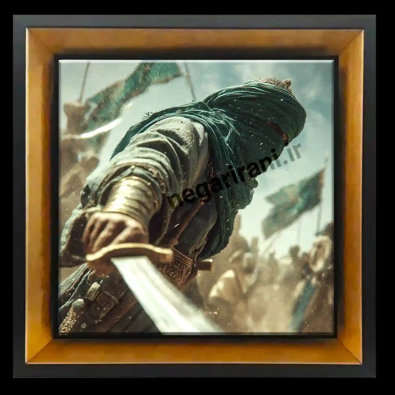 تابلو کاشی تمثال قمر بنی هاشم مدل 2X 36