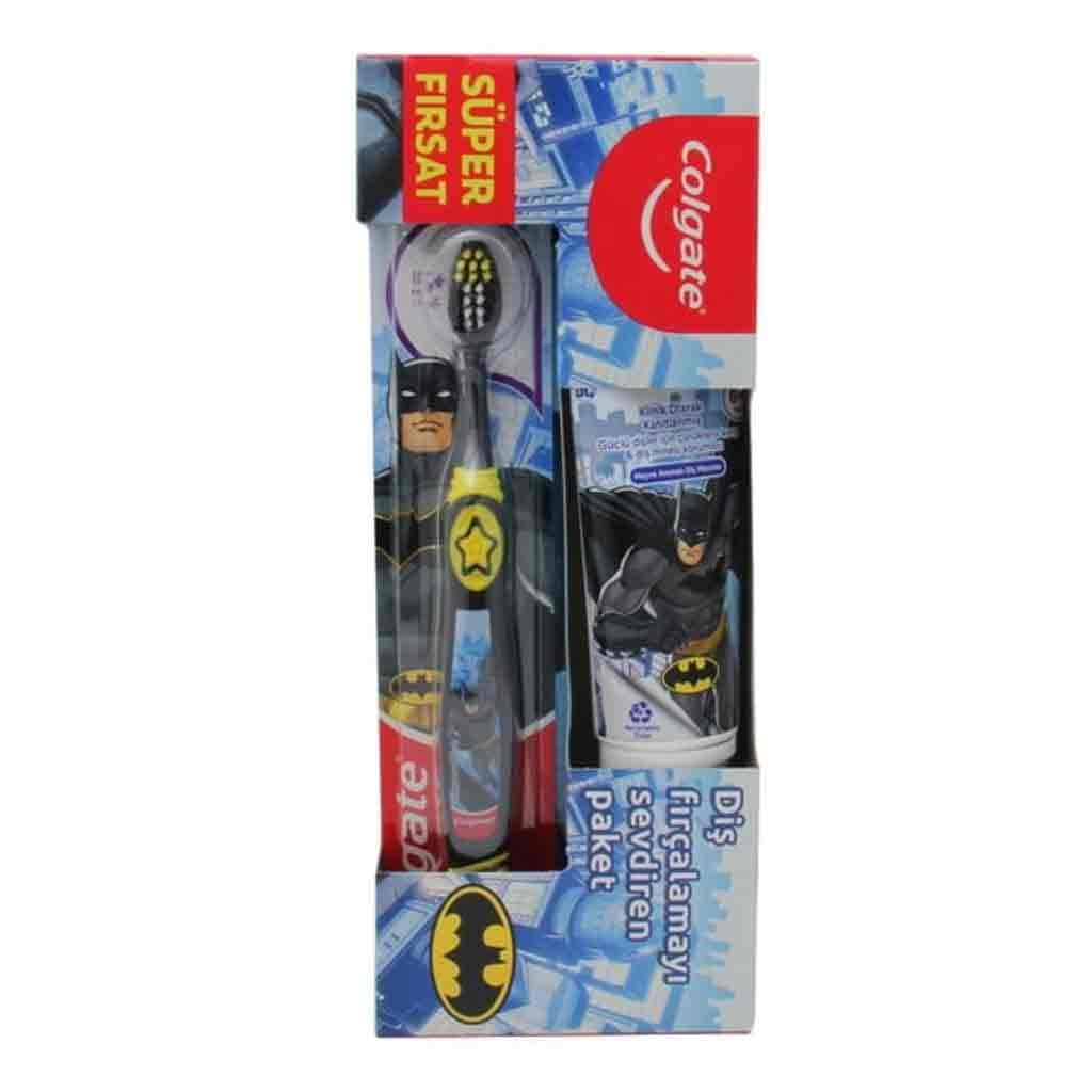 ست مسواک و خمیر دندان کودک Colgate مدل بتمن