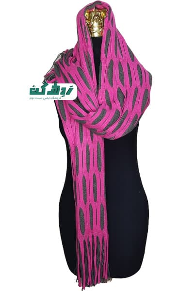 شال بافت دو رنگ زنانه دست دوم