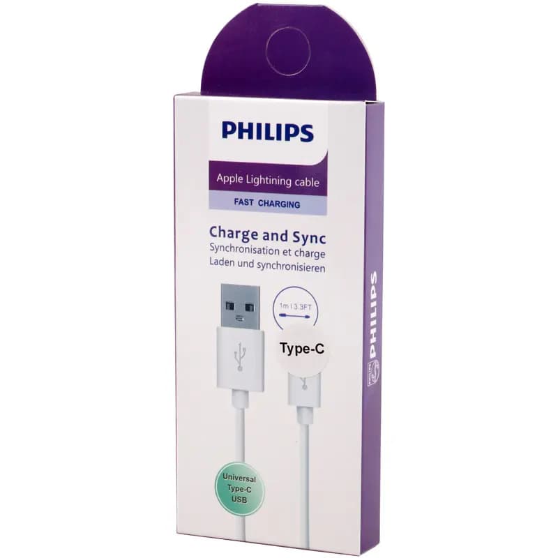کابل تایپ سی فست شارژ فیلیپس Philips 1m — تصویر ۴