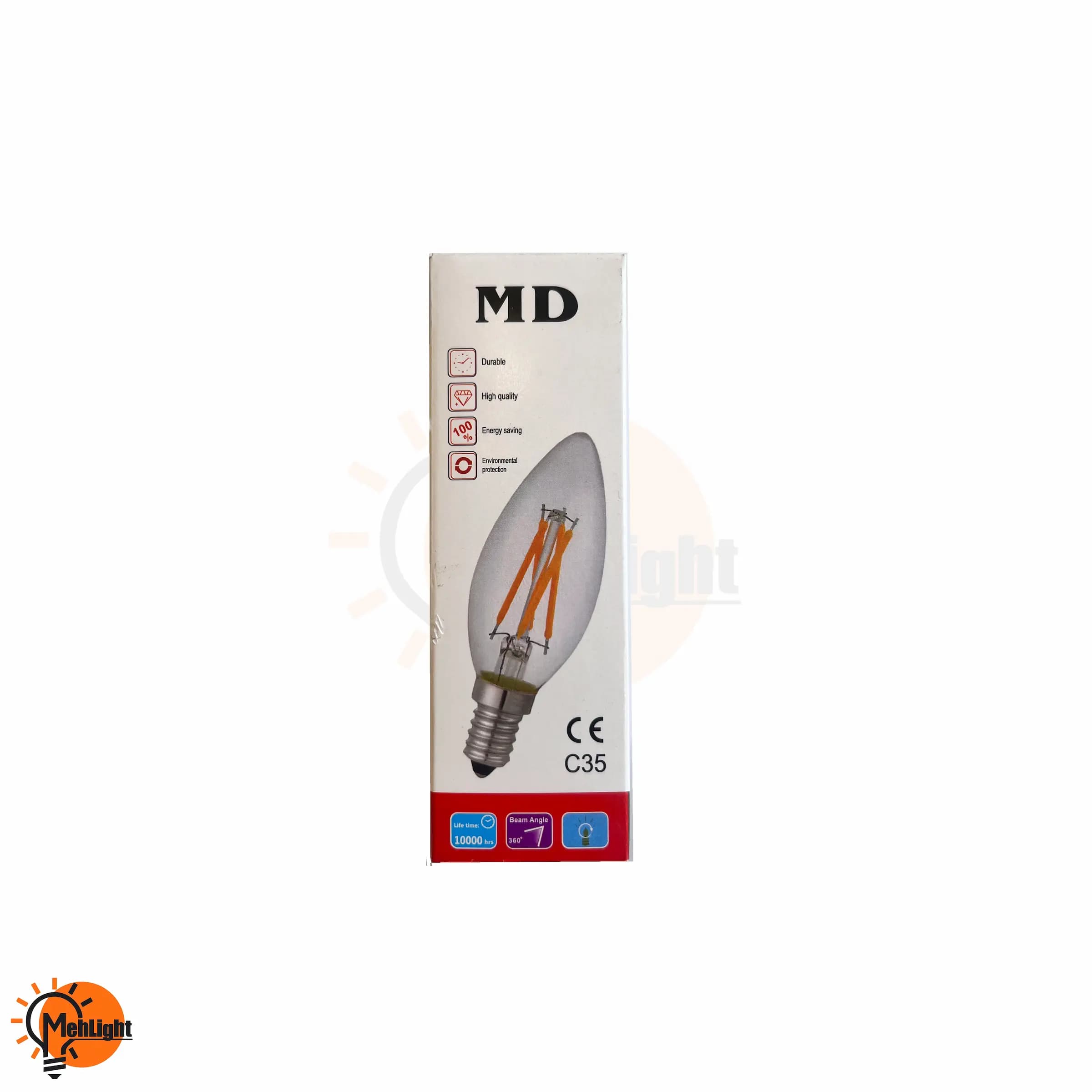 لامپ فیلامنتی 6 وات MD مدل شمعی — تصویر ۳