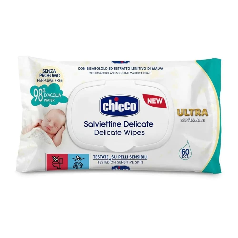 دستمال مرطوب کودک Chicco بسته 60 عددی — تصویر ۸