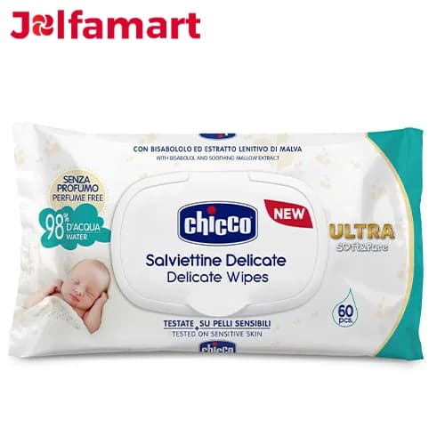 دستمال مرطوب کودک Chicco بسته 60 عددی