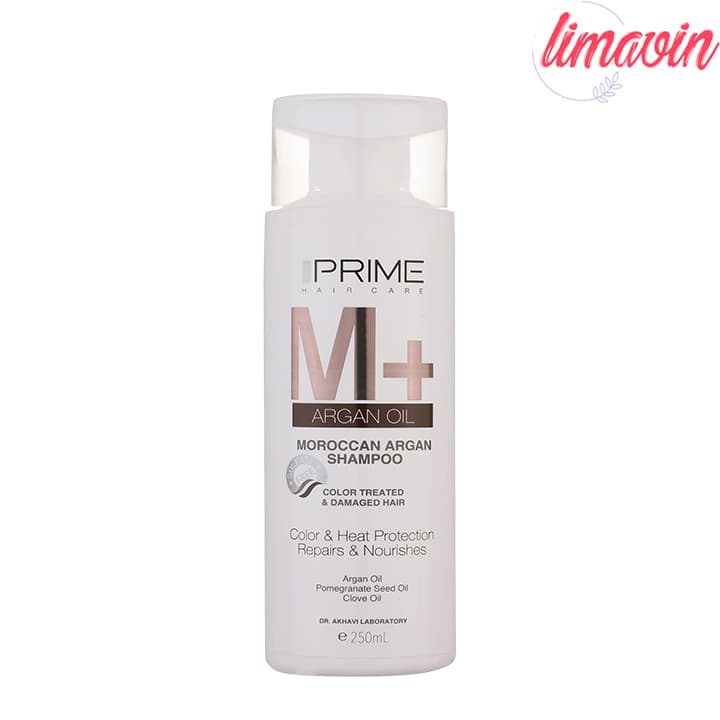 شامپو تقویت کننده و مغذی پرایم مدل M+ Argan Oil مناسب موهای رنگ شده حجم 250 میلی لیتر — تصویر ۴
