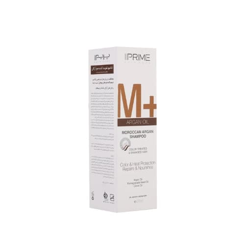 شامپو تقویت کننده و مغذی پرایم مدل M+ Argan Oil مناسب موهای رنگ شده حجم 250 میلی لیتر — تصویر ۳