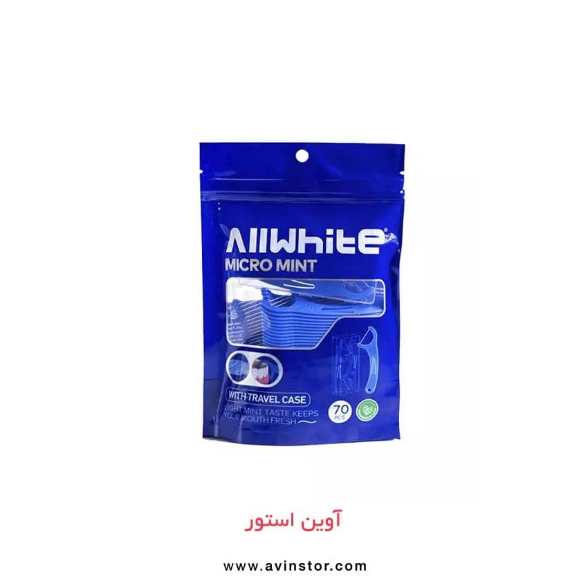 نخ دندان کمانی ال وایت AllWhite حاوی اسانس نعنا بسته 70 عددی