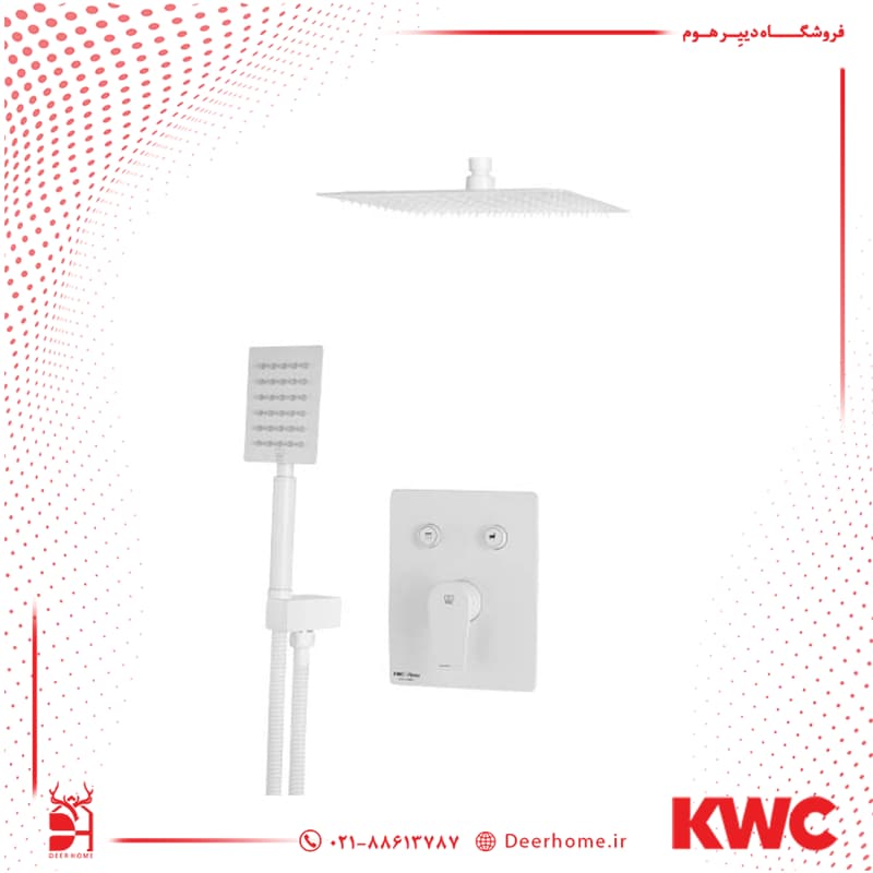 شیر حمام توکار KWC تیپ 4 مدل ورونا با آبریز مربع — تصویر ۲