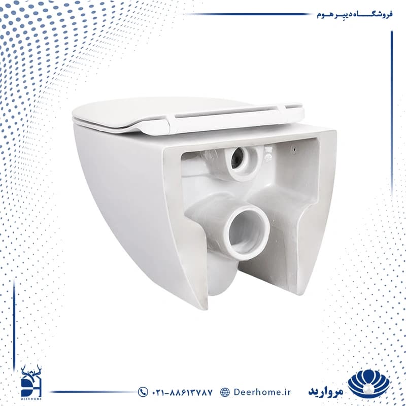 توالت وال هنگ مروارید مدل سانتا 53 با درب UF — تصویر ۴