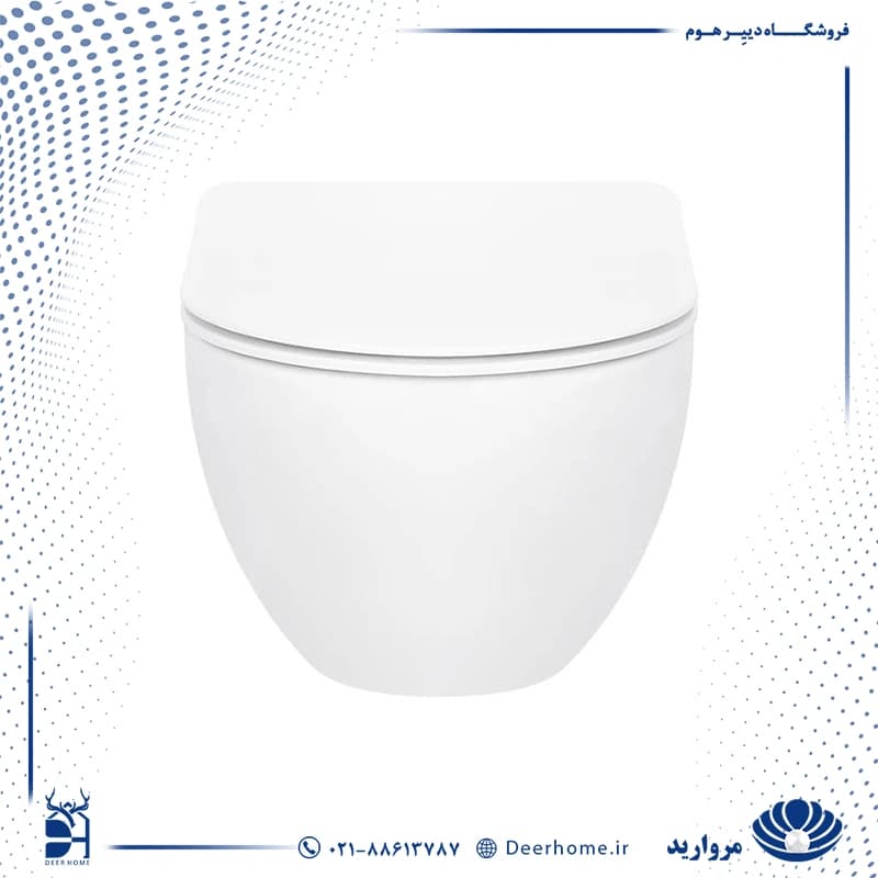 توالت وال هنگ مروارید مدل سانتا 53 با درب UF — تصویر ۳