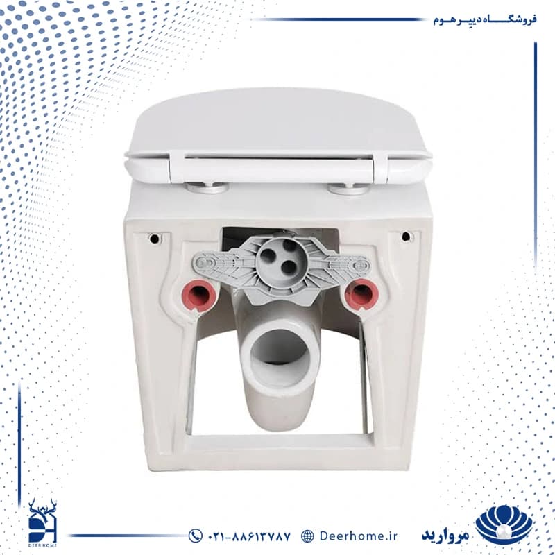 توالت وال هنگ مروارید گرتا 56 با درب UF — تصویر ۳