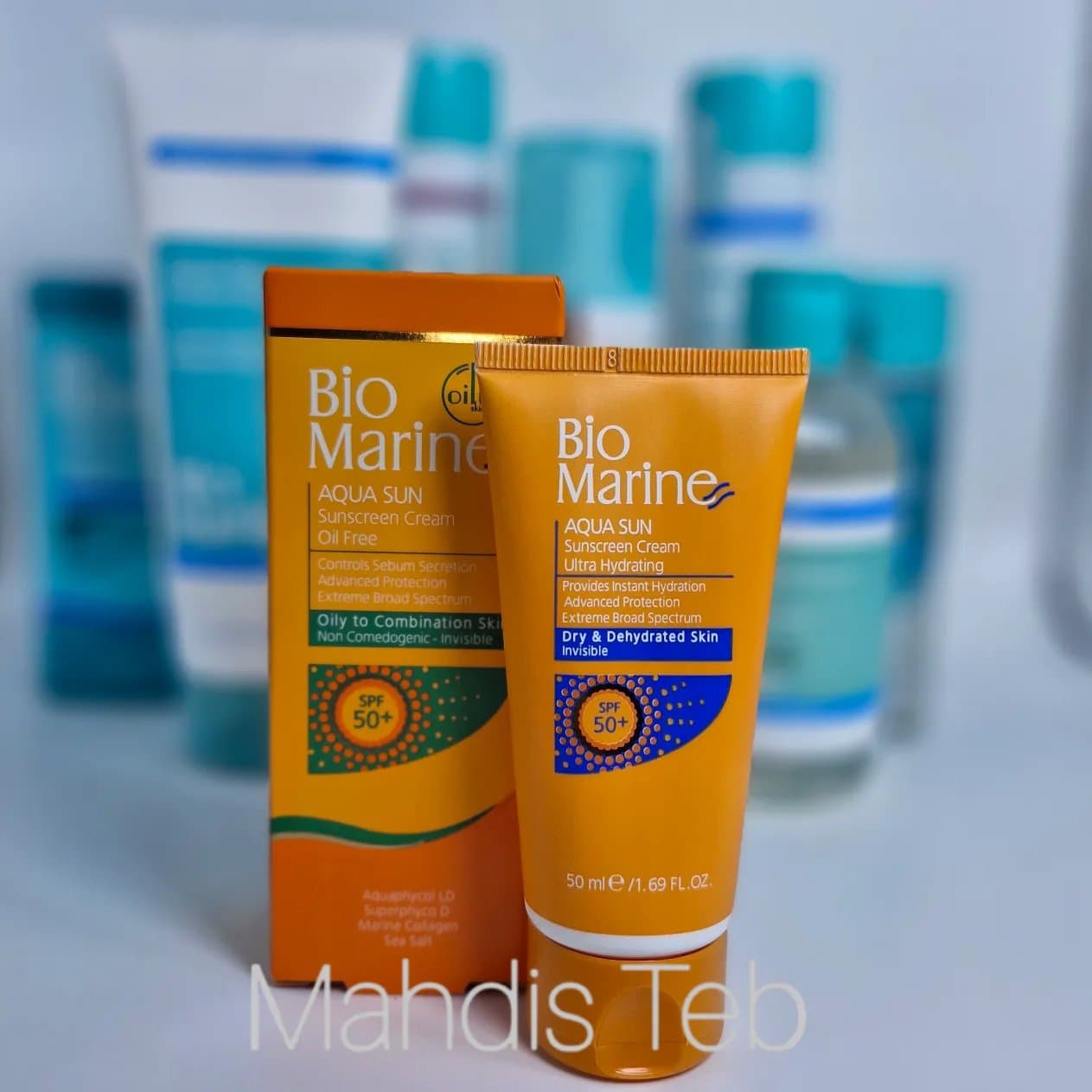 کرم ضدآفتاب رطوبت رسان با SPF50 بایومارین
