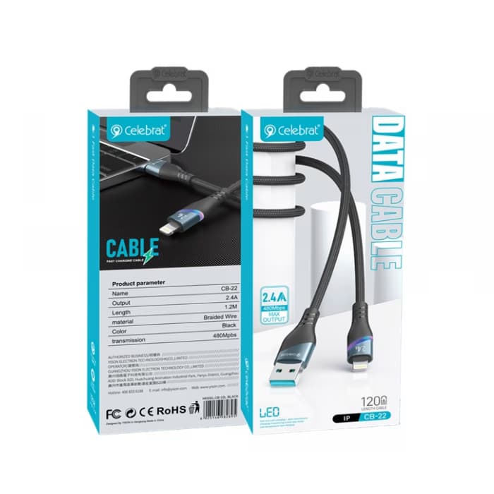 کابل شارژ لایتنینگ آیفون سلبریت Celebrat CB-22 — تصویر ۲