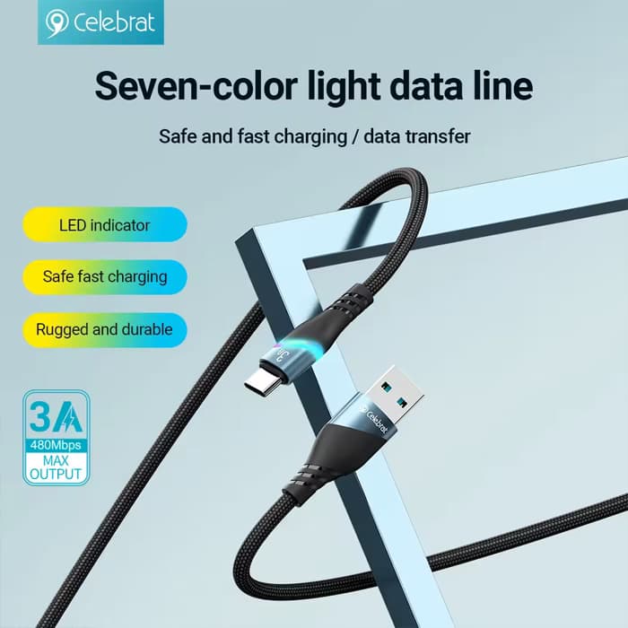 کابل شارژ تایپ سی سلبریت Celebrat CB-22 — تصویر ۴