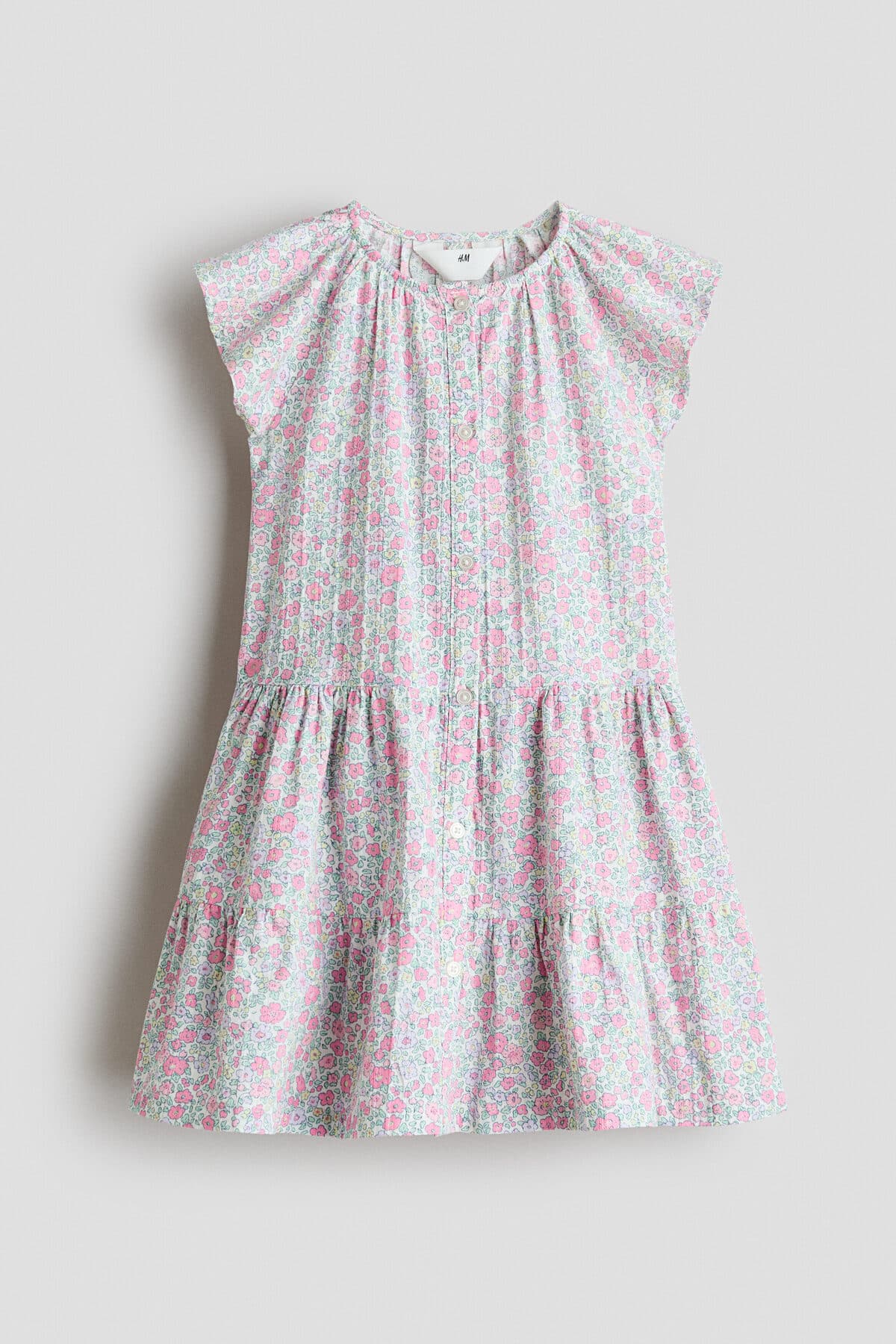 لباس اچ اند ام دخترانه سفید گلدار Regular/رگولار | H&M 1318697 CN — تصویر ۲
