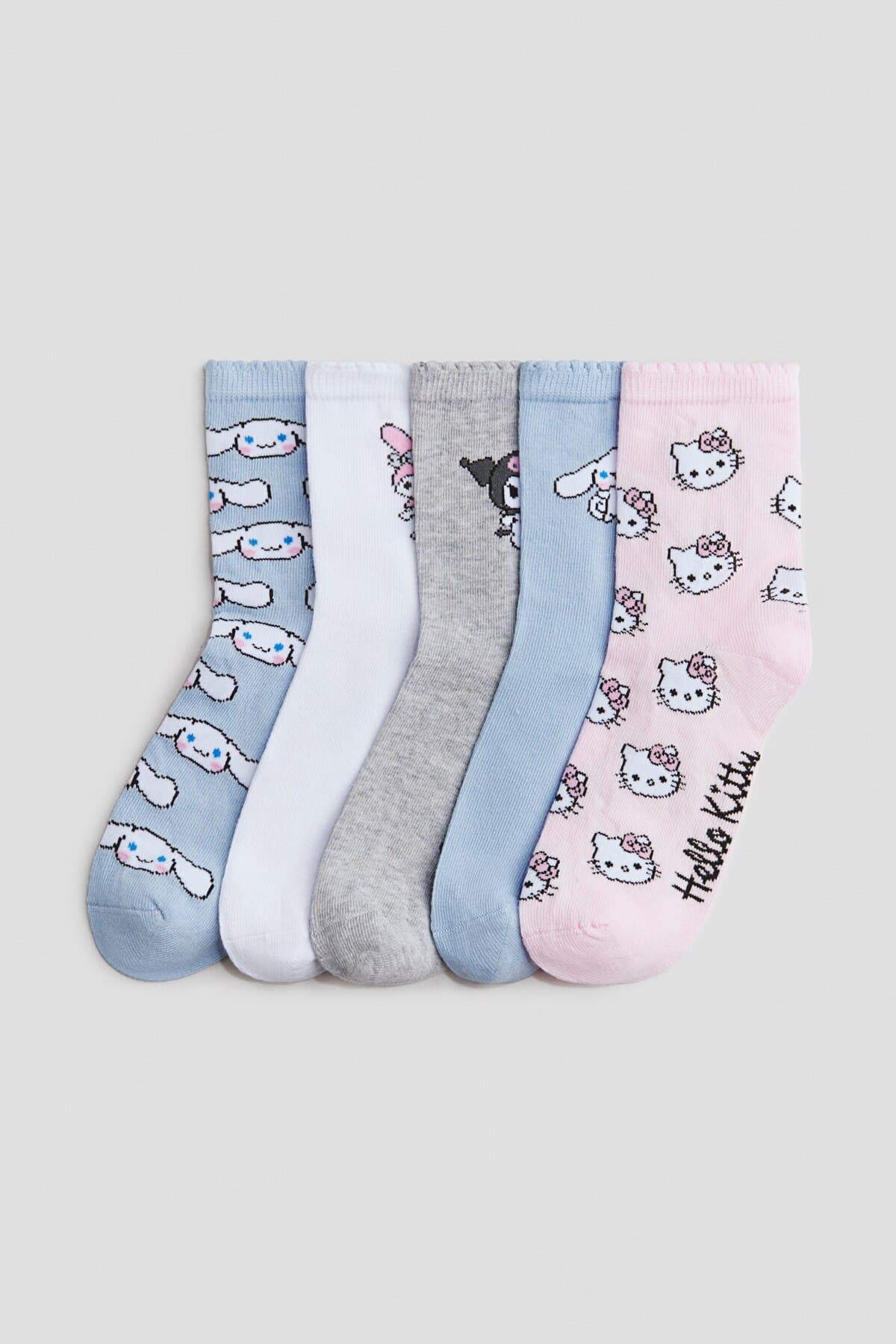 جوراب اچ اند ام دخترانه پنبه ای صورتی طرح دار میانه کژوال/روزمره | H&M 1310383 CN