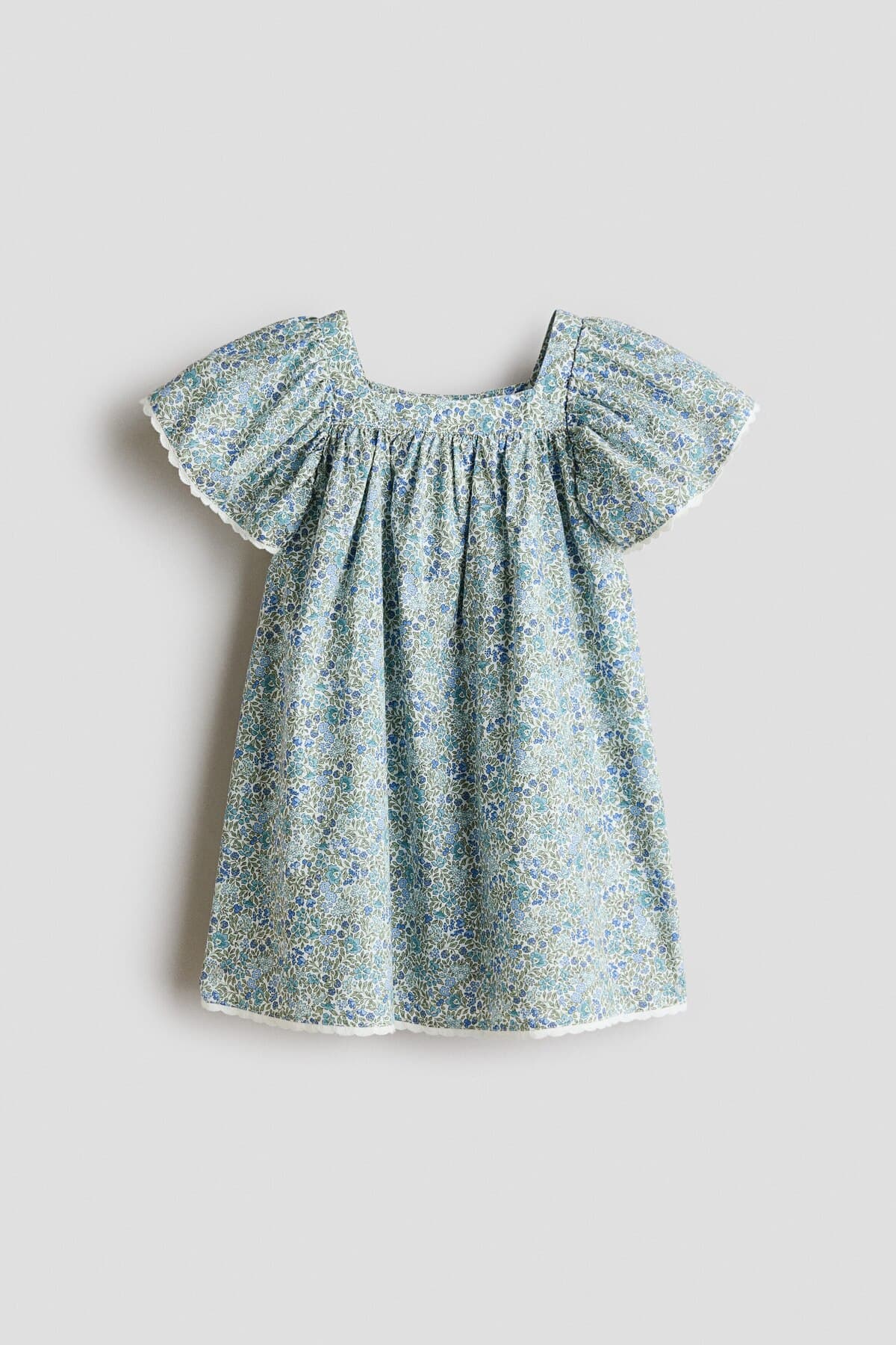 لباس اچ اند ام دخترانه فیروزه گلدار Regular/رگولار | H&M 1335616 CN — تصویر ۴