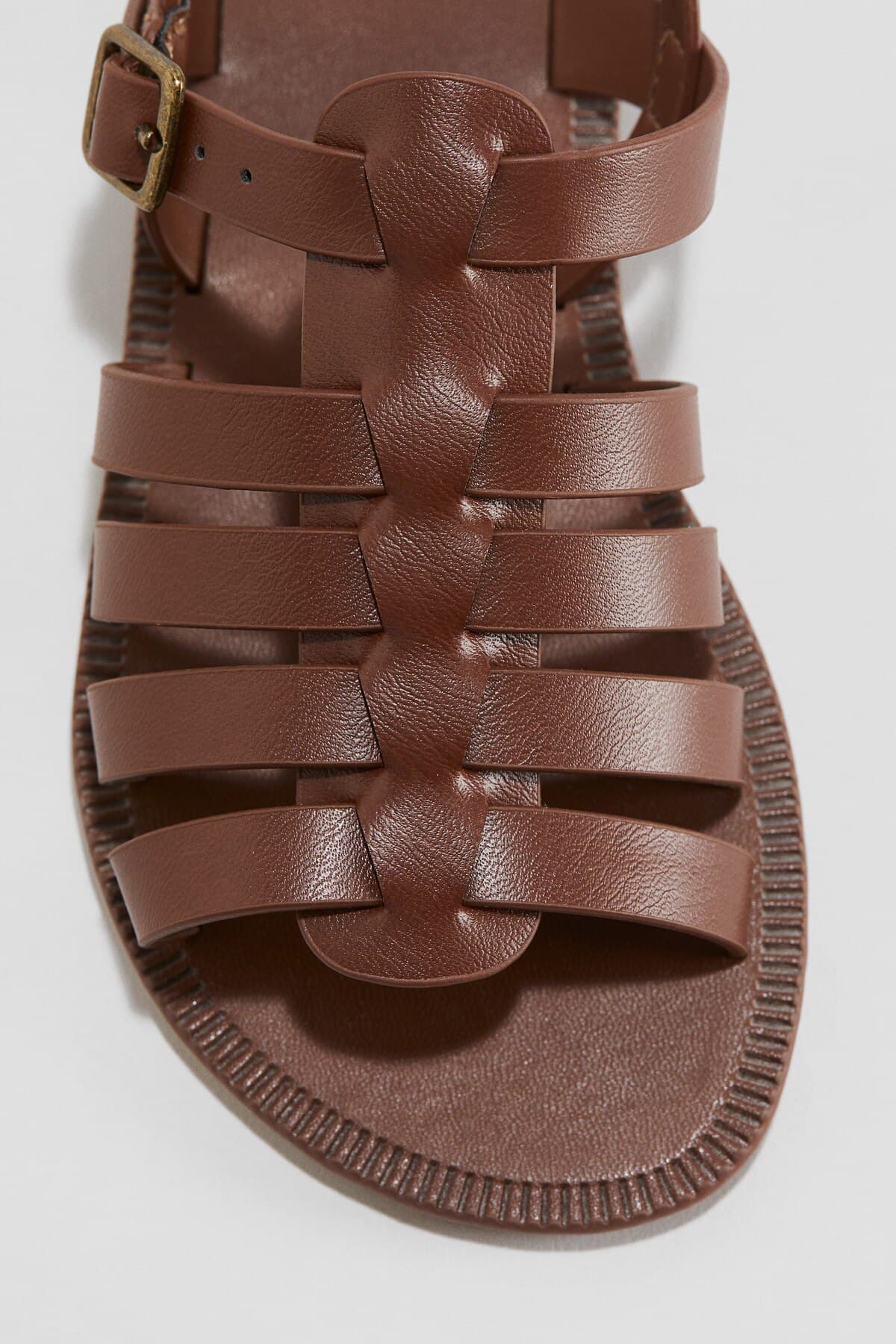 صندل اچ اند ام دخترانه چرم مصنوعی قهوه ای | H&M 1291062 CN — تصویر ۲