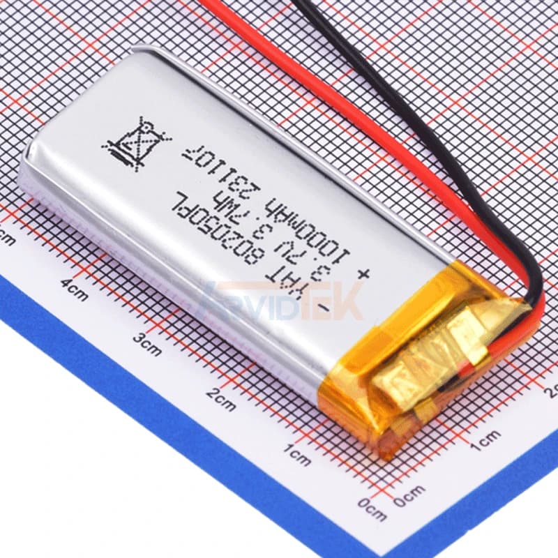 باتری 1000mAH – 3.7V سایز 802050PL