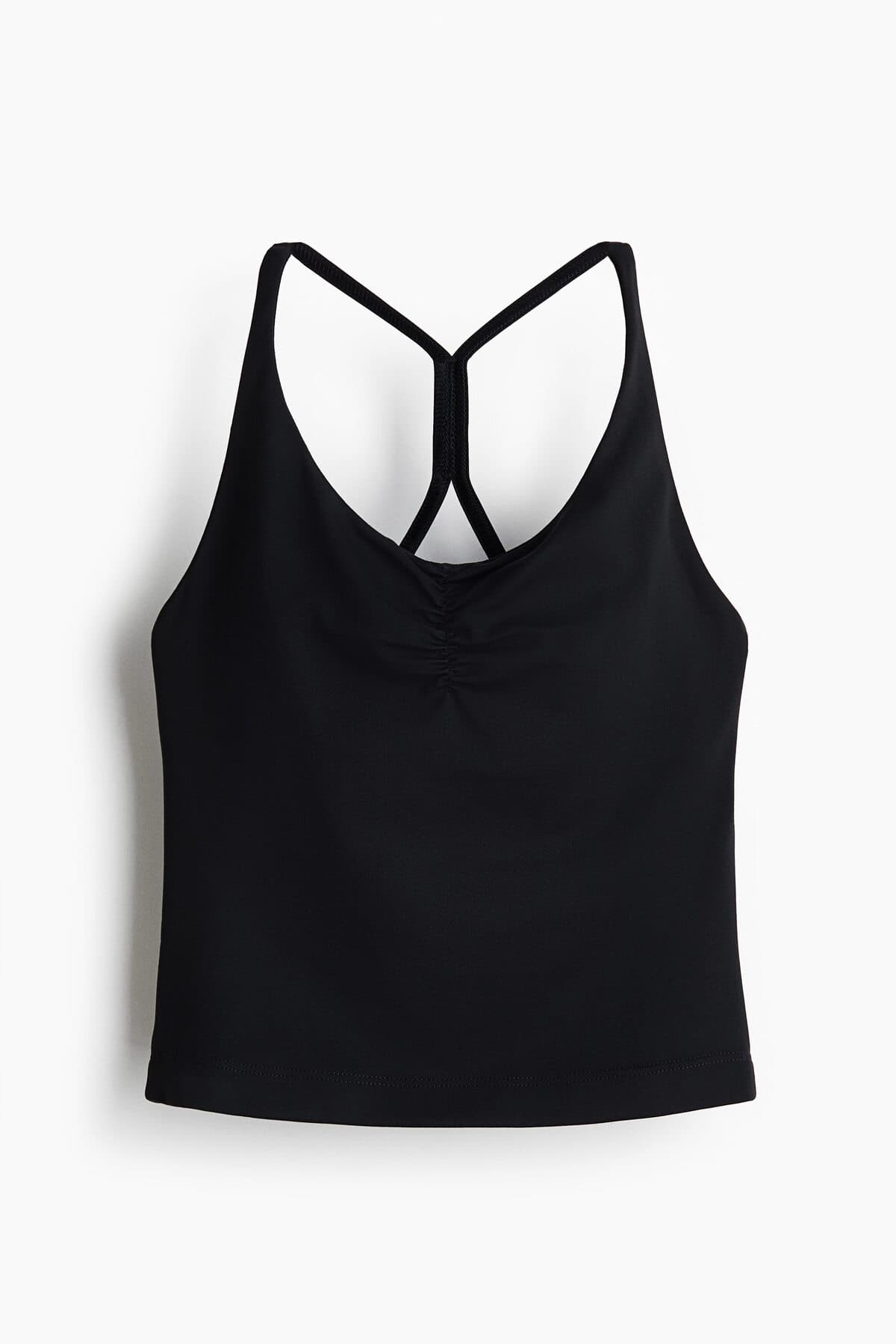 زیرپیراهن ورزشی اچ اند ام دخترانه پلی استر مشکی راسته Fitted/فیت ورزش | H&M 1321558 CN — تصویر ۴