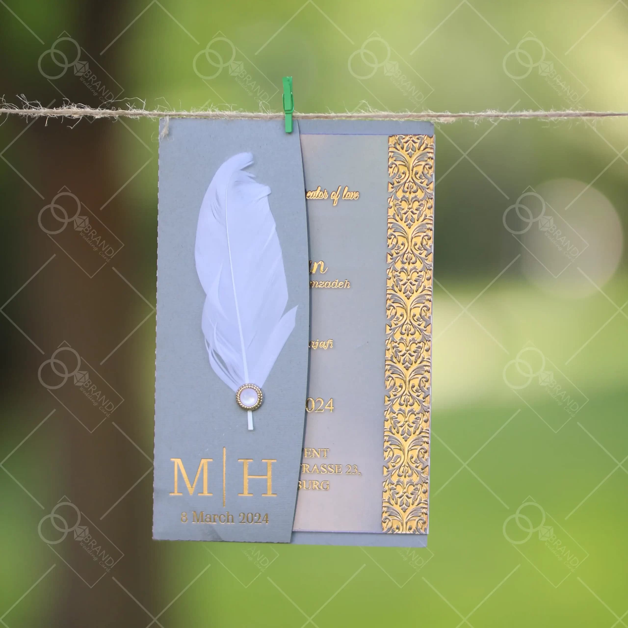 کارت عروسی پلکسی (شیشه ای) مدل Oston — تصویر ۲