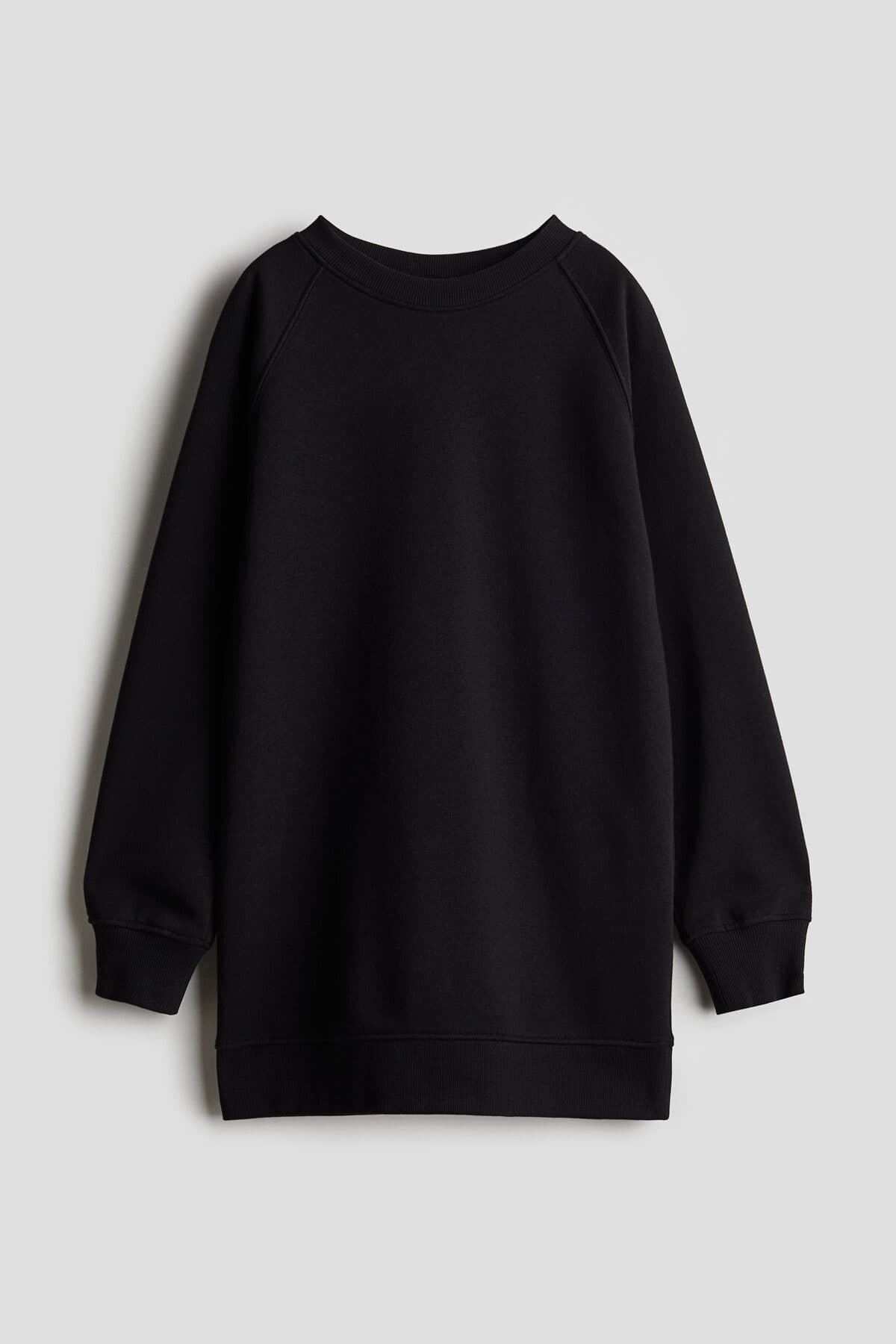 لباس اچ اند ام دخترانه پنبه ای مشکی راسته Fitted/فیت بیسیک کژوال/روزمره | H&M 1249087 ID