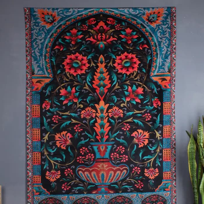 بکدراپ مخمل طرح سنتی کد 4044 — تصویر ۳
