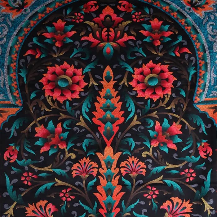 بکدراپ مخمل طرح سنتی کد 4044 — تصویر ۲