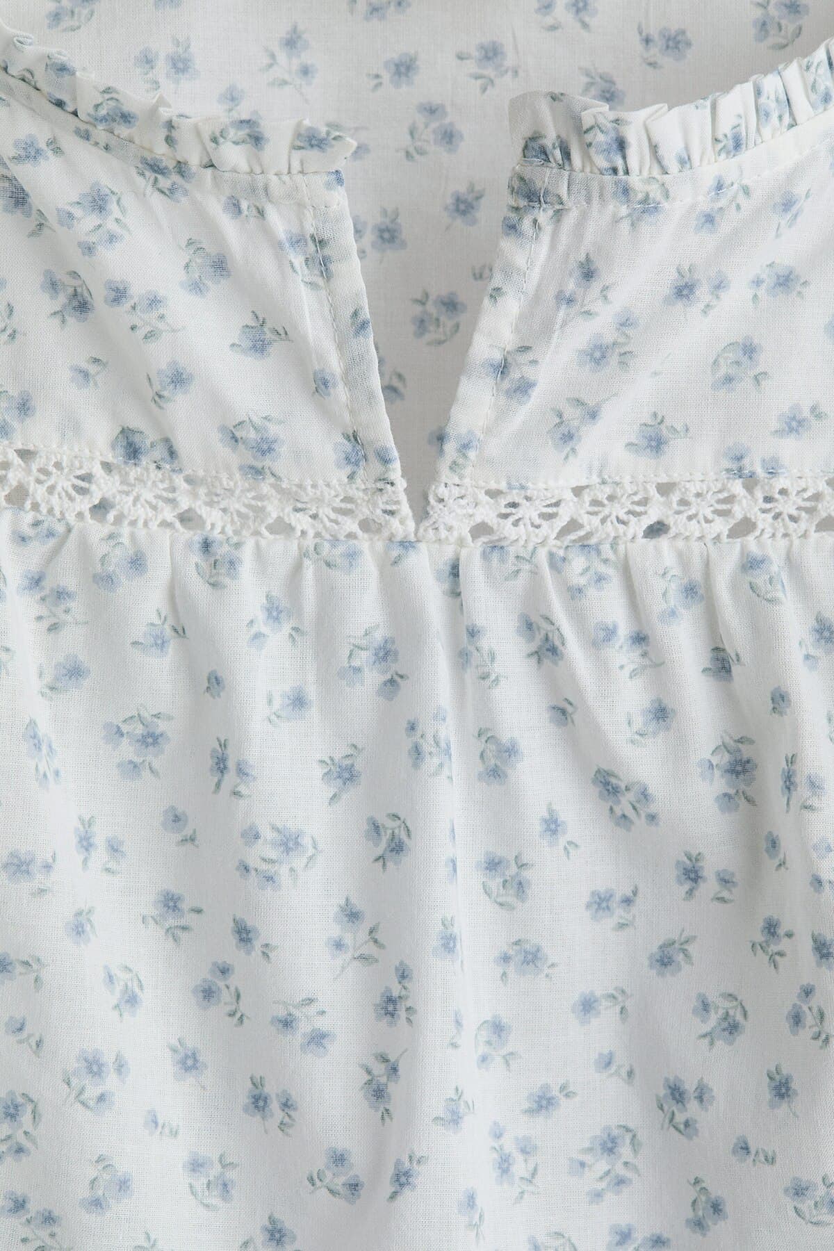 بلوز اچ اند ام دخترانه پنبه ای سفید زرهی Regular/رگولار | H&M 1312144 IN — تصویر ۲